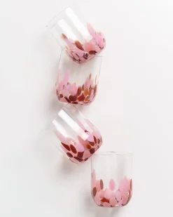 Alegria Glas groß bernstein rosa 4er-Set