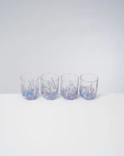 Alegria Glas groß lila blau 4er-Set