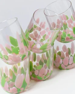 Alegria Glas groß rosa grün 6er-Set