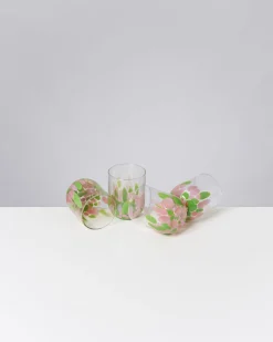 Alegria Glas groß rosa grün 4er-Set