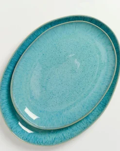 Areia Servierplatte L oval aqua