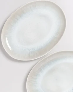 Areia Servierplatte L oval grau