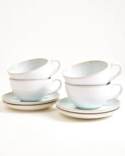 Areia Teetasse & Untertasse groß classic azur 4er-Set