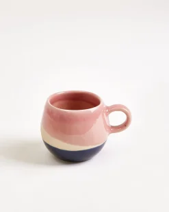 Bica Espressotasse rosa sand dunkelblau 4er-Set