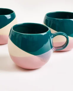 Bica Tasse groß dunkelgrün sand rosa