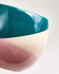 Bica Tasse groß dunkelgrün sand rosa 4er-Set
