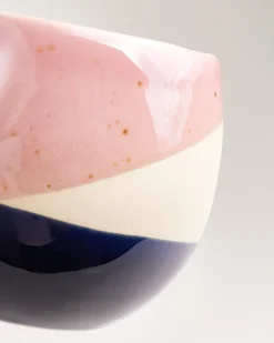 Bica Tasse groß rosa sand dunkelblau 4er-Set