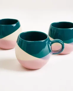 Bica Tasse klein dunkelgrün sand rosa 6er-Set