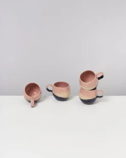 Bica Tasse klein rosa sand dunkelblau 4er-Set