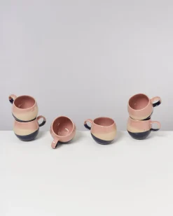 Bica Tasse klein rosa sand dunkelblau 6er-Set