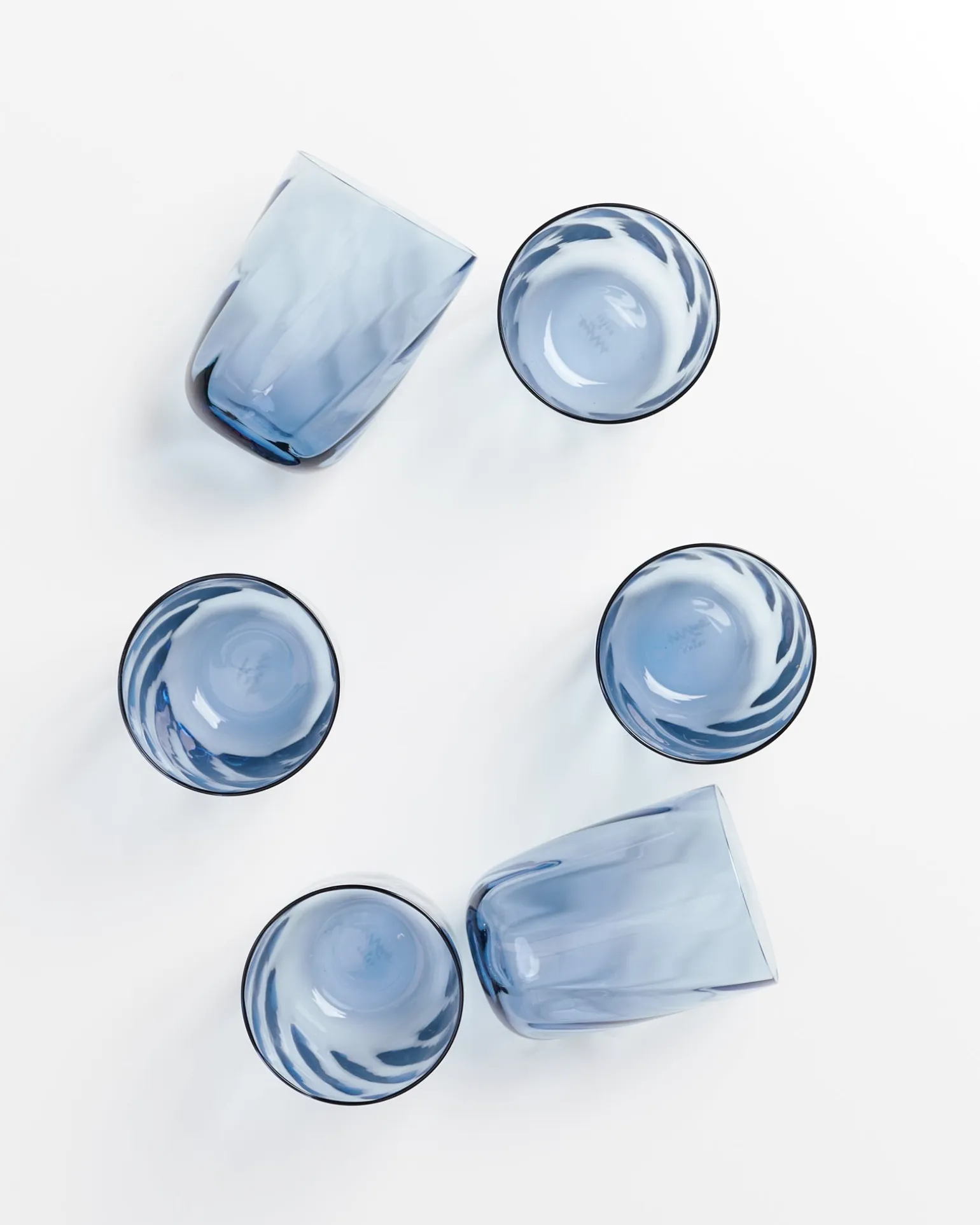 Calma Glas groß swirl blau 6er-Set