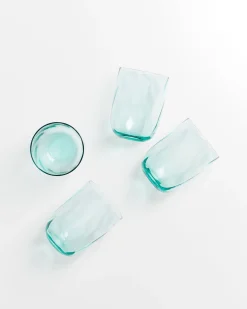 Calma Glas groß swirl grün 4er-Set
