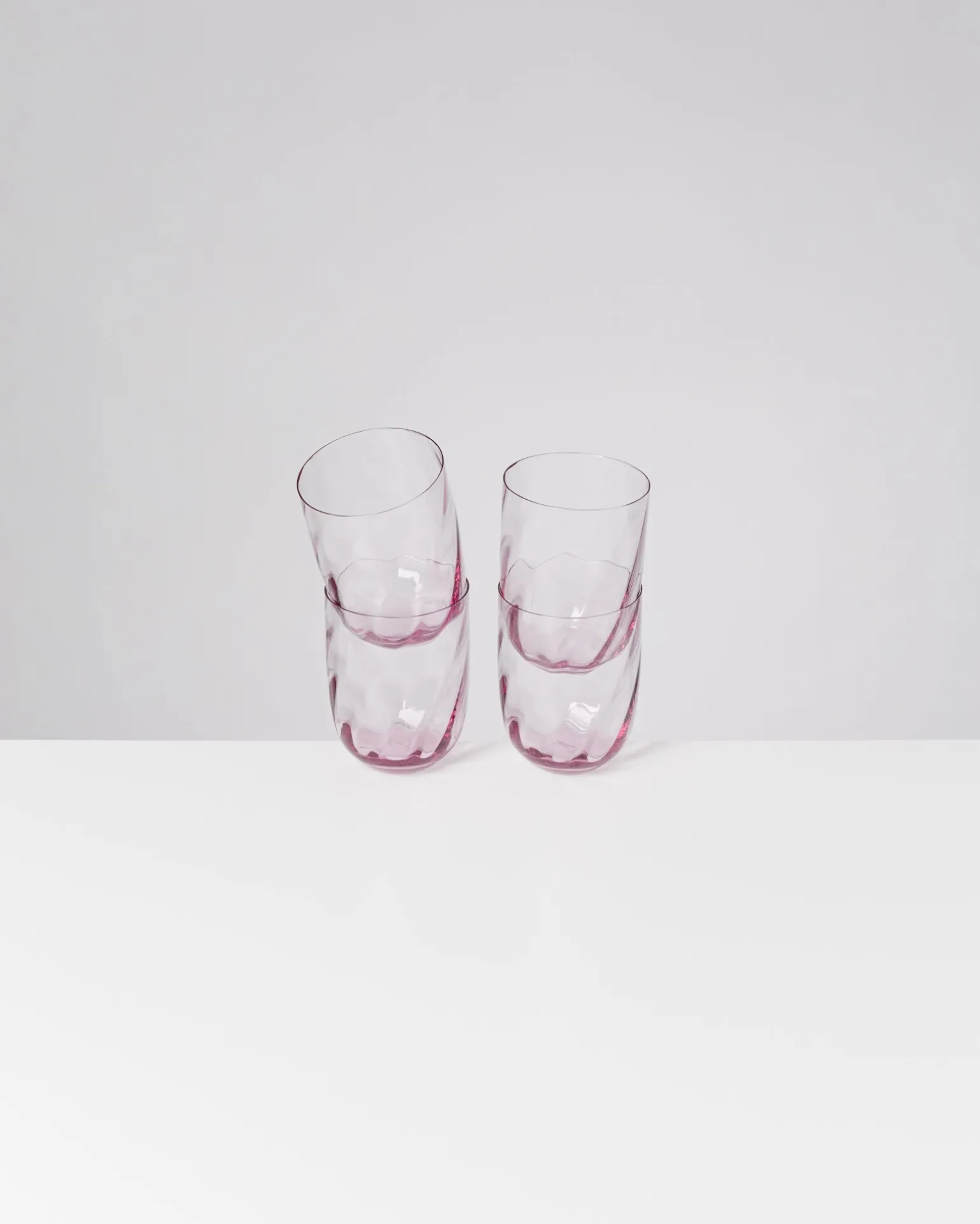 Calma Glas groß swirl lila 4er-Set
