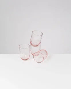 Calma Glas groß swirl rosé 4er-Set