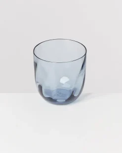 Calma Glas klein swirl blau