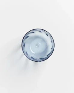 Calma Glas klein swirl blau