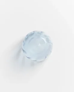 Calma Glas klein swirl blau