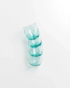 Calma Glas klein swirl grün 4er-Set