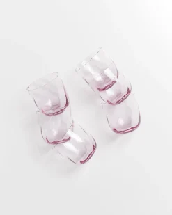 Calma Glas klein swirl lila 6er-Set