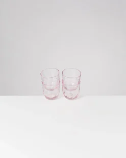 Calma Glas klein swirl rosé 4er-Set