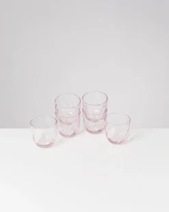 Calma Glas klein swirl rosé 6er-Set