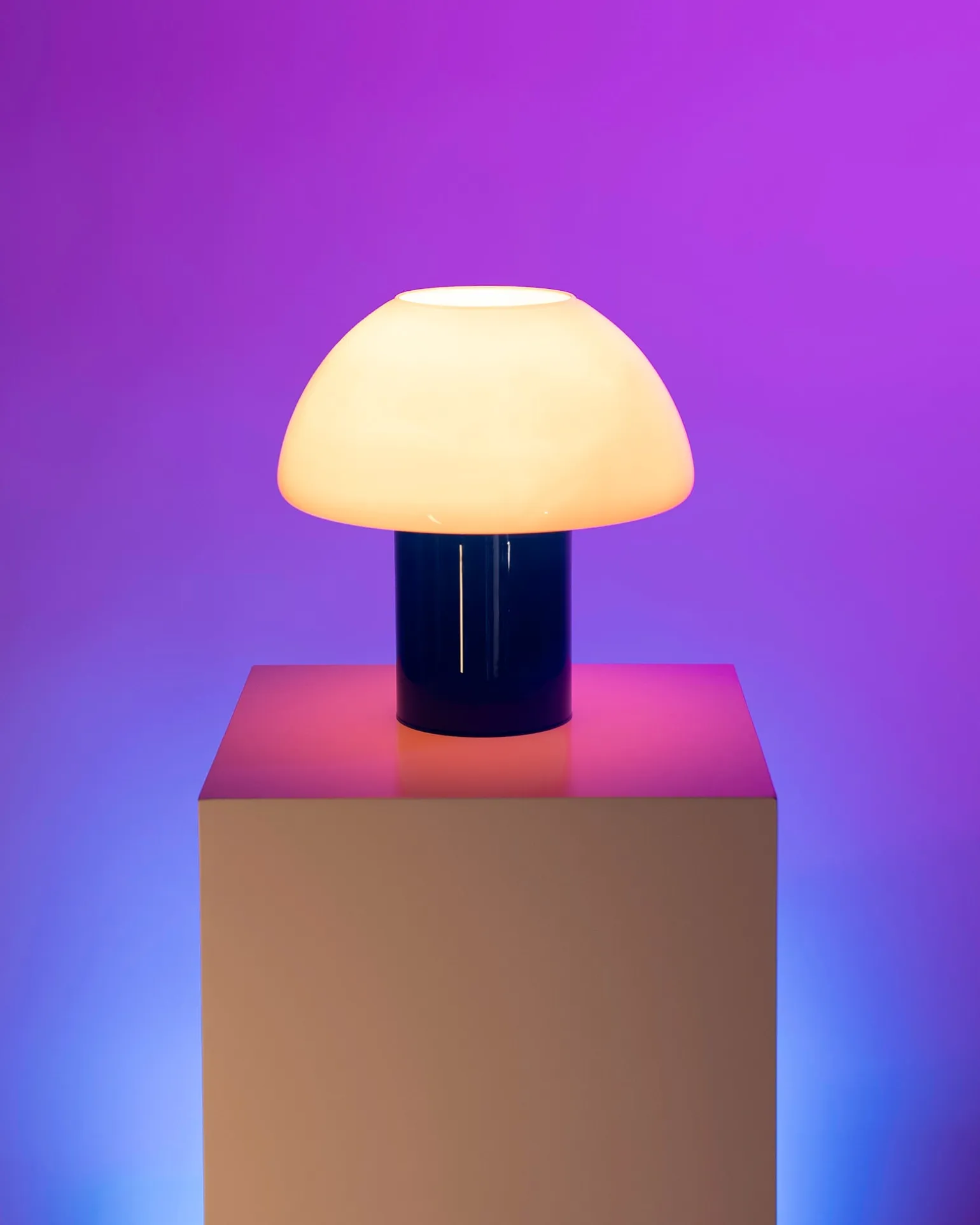 Cogumelo Glaslampe rosa blau