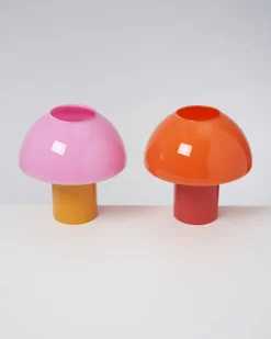 Cogumelo Glaslampe rosa gelb