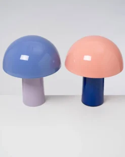 Cogumelo Keramiklampe rosa blau