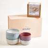 Coimbra Geschenk-Set lila graublau 3-teilig
