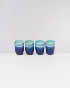 Copa Alto Becher groß türkis dunkelblau 4er-Set
