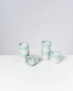 Copa Alto Becher klein mint weiß 6er-Set