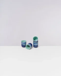 Copa Alto Espressobecher türkis dunkelblau 4er-Set