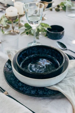 Cordoama Geschirr-Set Mediterranean Vibes dunkelblau weiß 8-teilig
