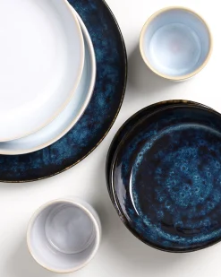 Cordoama Geschirr-Set Mediterranean Vibes dunkelblau weiß 8-teilig
