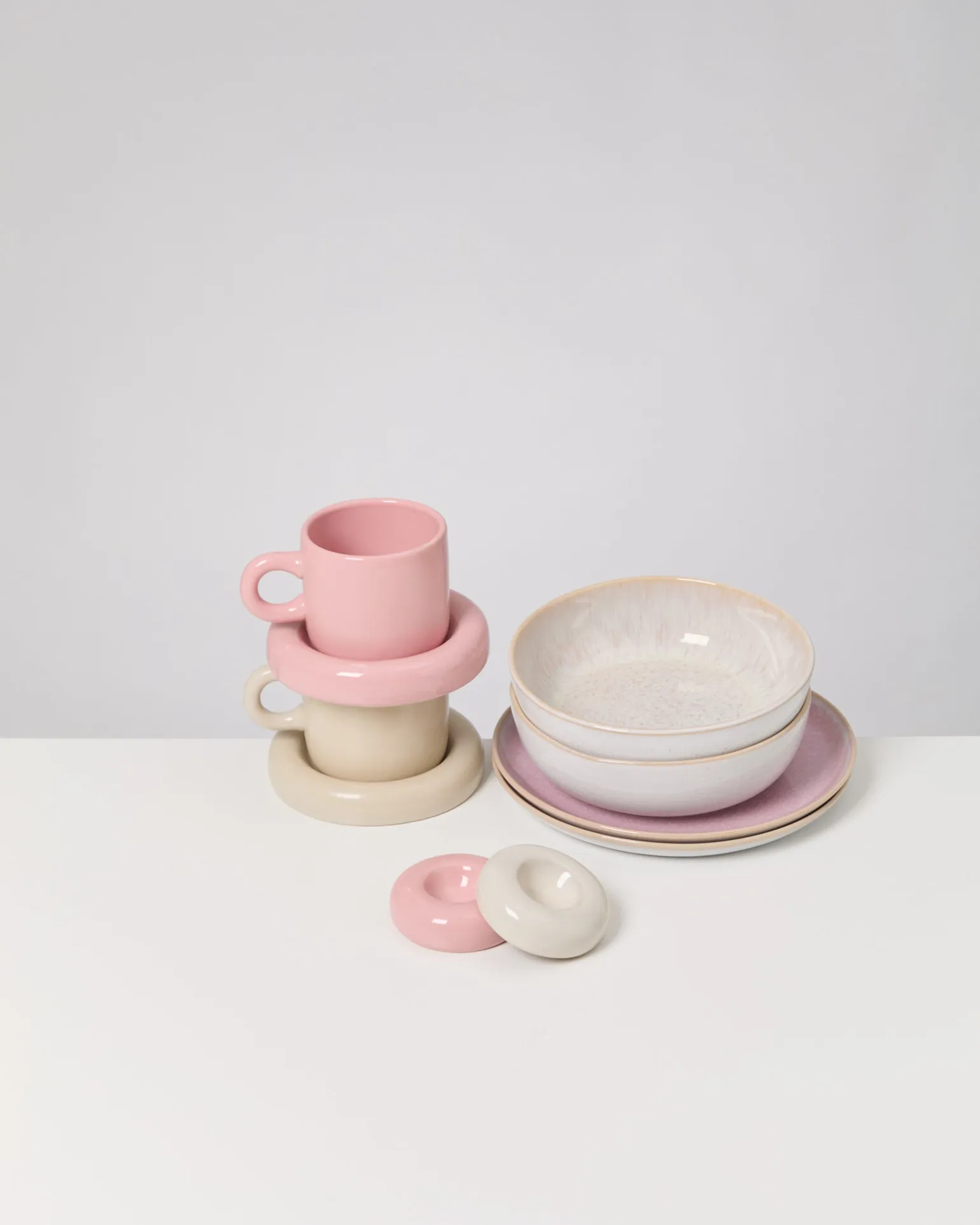 Geschirr-Set Morning Blush rosa sand 8-teilig