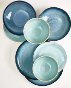 Geschirr-Set Ocean Vibes grünblau mint 8-teilig