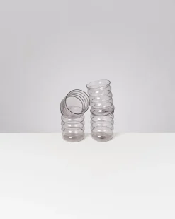 Joia Glas groß bubble grau 4er-Set