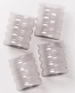 Joia Glas groß bubble grau 4er-Set