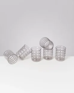 Joia Glas groß bubble grau 6er-Set