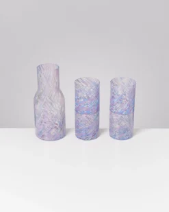 Joia Glas groß drops blau lila 5er-Set
