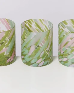 Joia Glas groß drops grün rosa