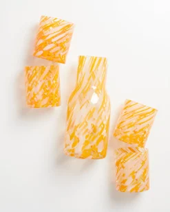 Joia Glas groß drops orange 5er-Set
