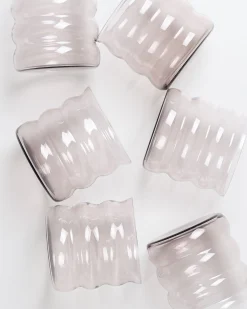 Joia Glas klein bubble grau 6er-Set
