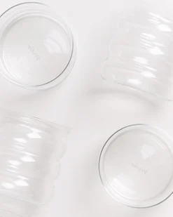 Joia Glas klein bubble transparent 4er-Set