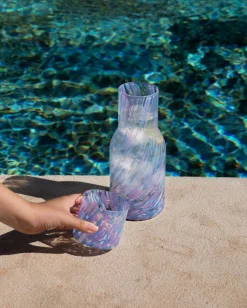 Joia Glas klein drops blau lila
