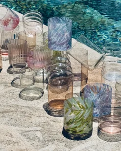 Joia Glas klein drops blau lila