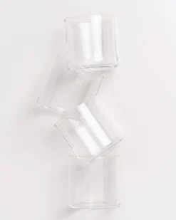 Joia Glas klein flower transparent 4er-Set