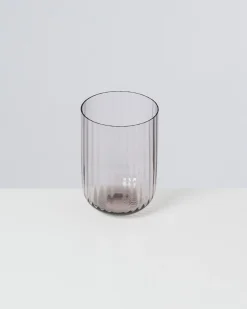 Joia Glas klein riffled grau