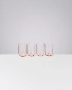 Joia Glas klein riffled rosé 4er-Set