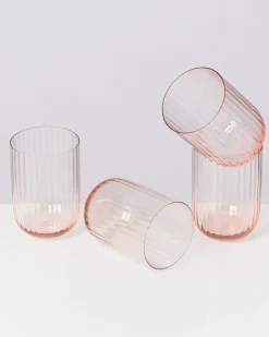 Joia Glas klein riffled rosé 4er-Set